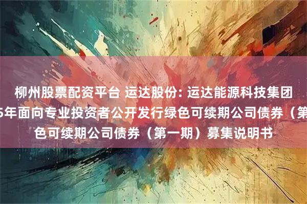 柳州股票配资平台 运达股份: 运达能源科技集团股份有限公司2025年面向专业投资者公开发行绿色可续期公司债券(第一期)募集说明书